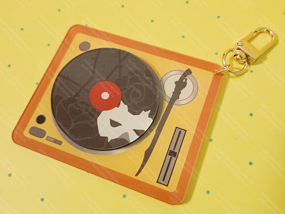 3" Spinning Record Player Charm